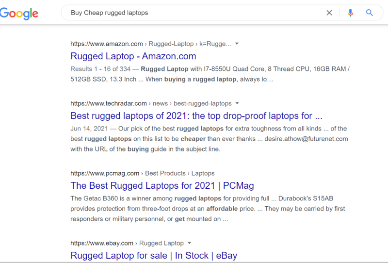 example of transactional search query