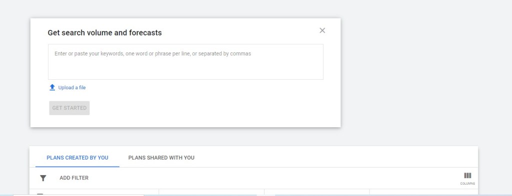 Find Keyword tools of Google Ads
