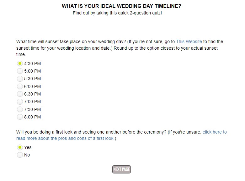 The quiz should provide something valuable for the user.