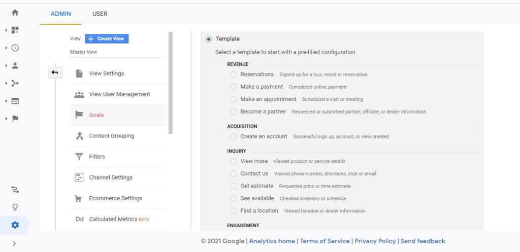 how to use google analytics to create a goal
