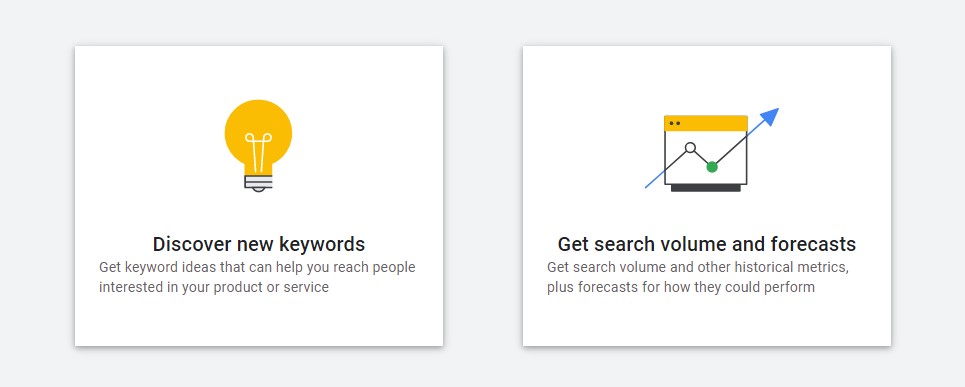 Google Keyword Planner Get search volume and forecast tool