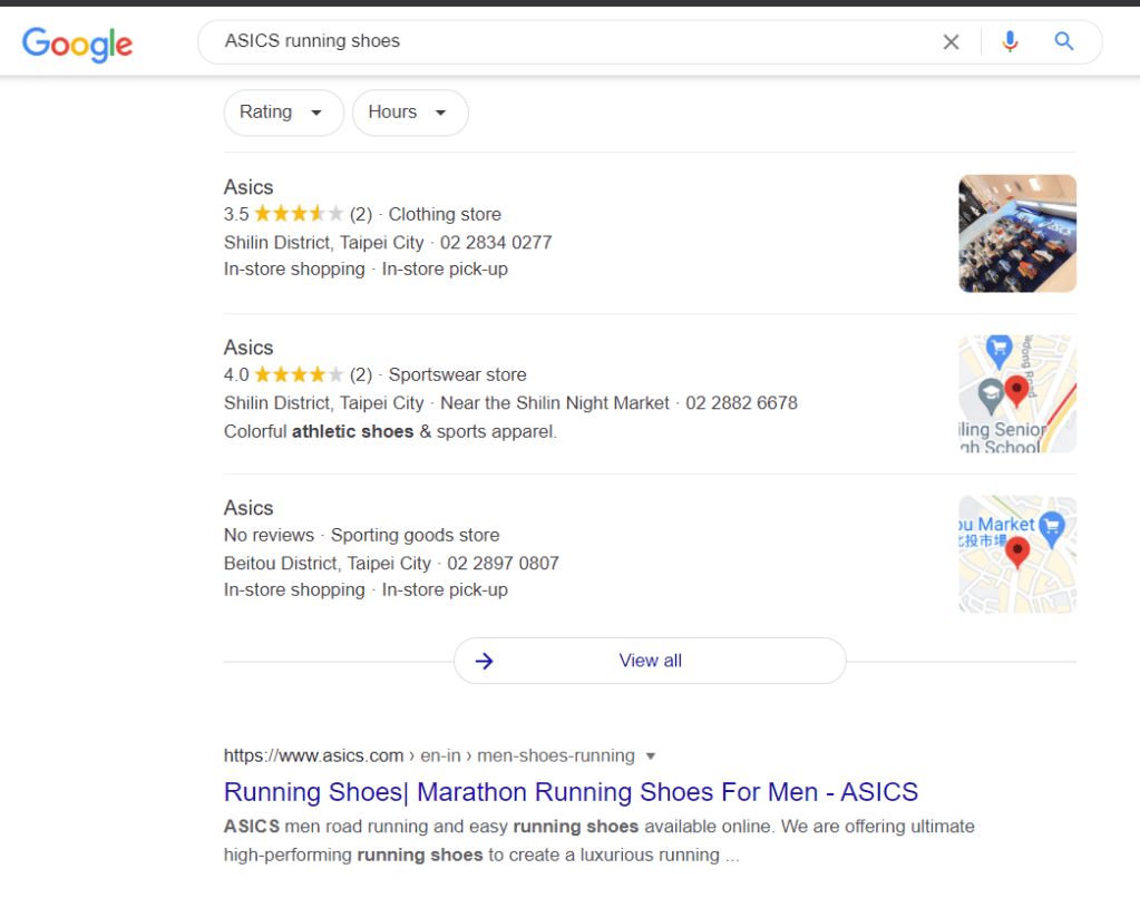 Example of Google My Business