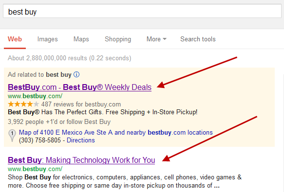 organic-plus-paid-results-navigational-query
